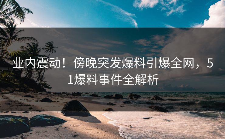 业内震动！傍晚突发爆料引爆全网，51爆料事件全解析