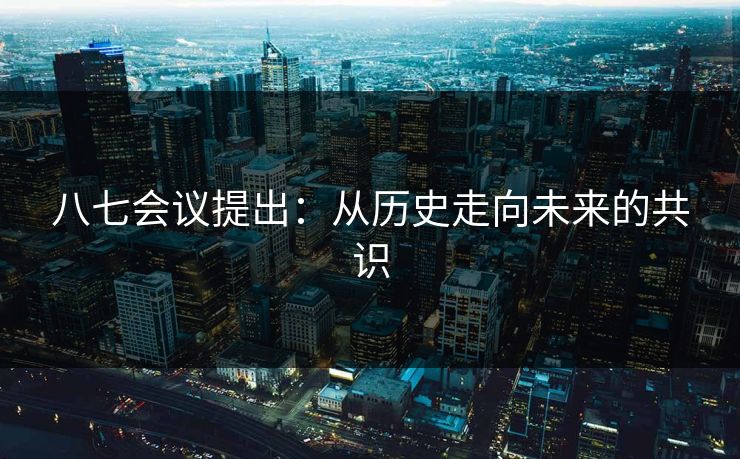 八七会议提出：从历史走向未来的共识